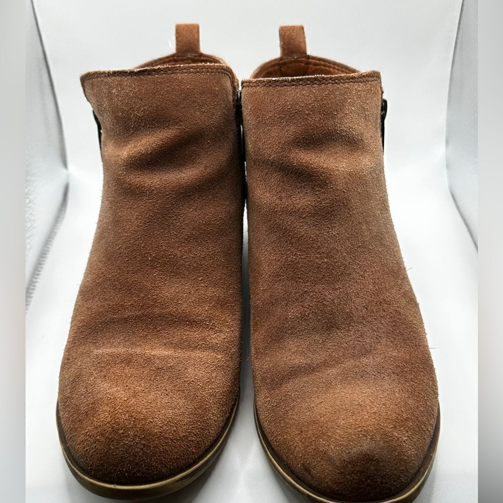 Lucky Brand Basel Suede Flat Bootie‎ in light brown - Picture 9 of 15